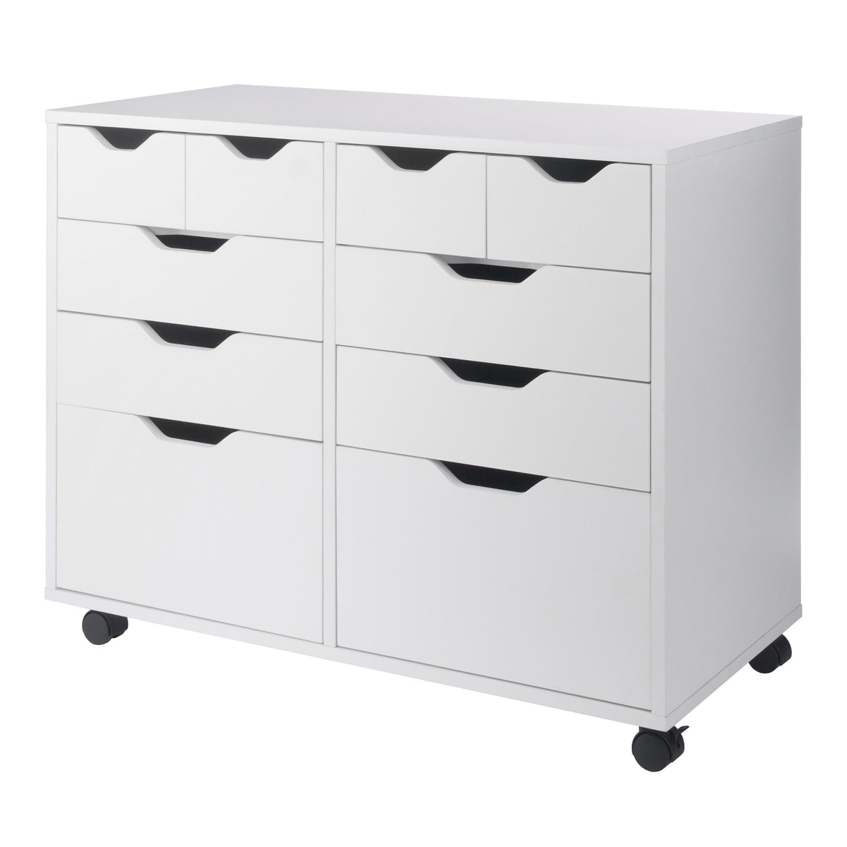 Halifax Bins & Drawers Multi-Storage Wide Mobile Cabinet, White