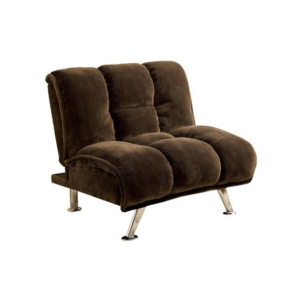 Marbell Contemporary Upholstered Futon in Dark Brown