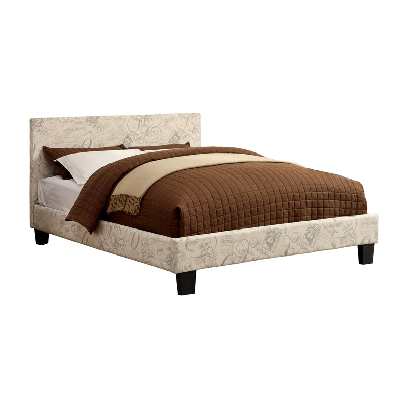 Ameena Contemporary Full/Queen Upholstered Headboard in Beige