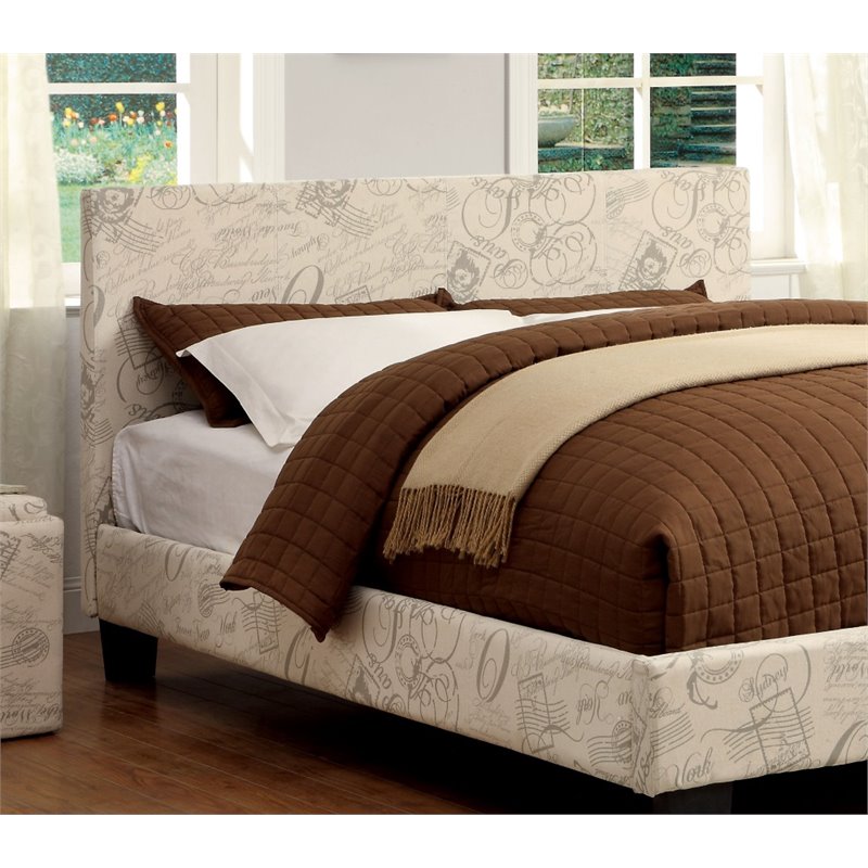 Ameena Contemporary Full/Queen Upholstered Headboard in Beige