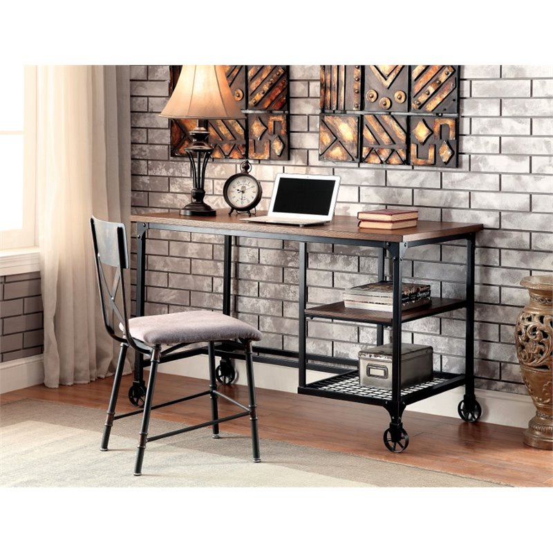 Khalo Industrial Desk with Casters