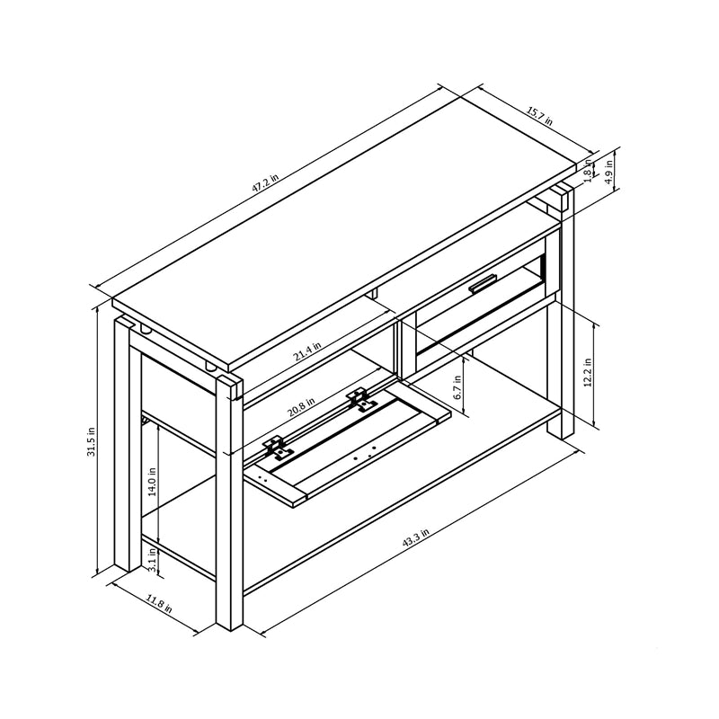 Achilles Contemporary Multi-Storage Console Table