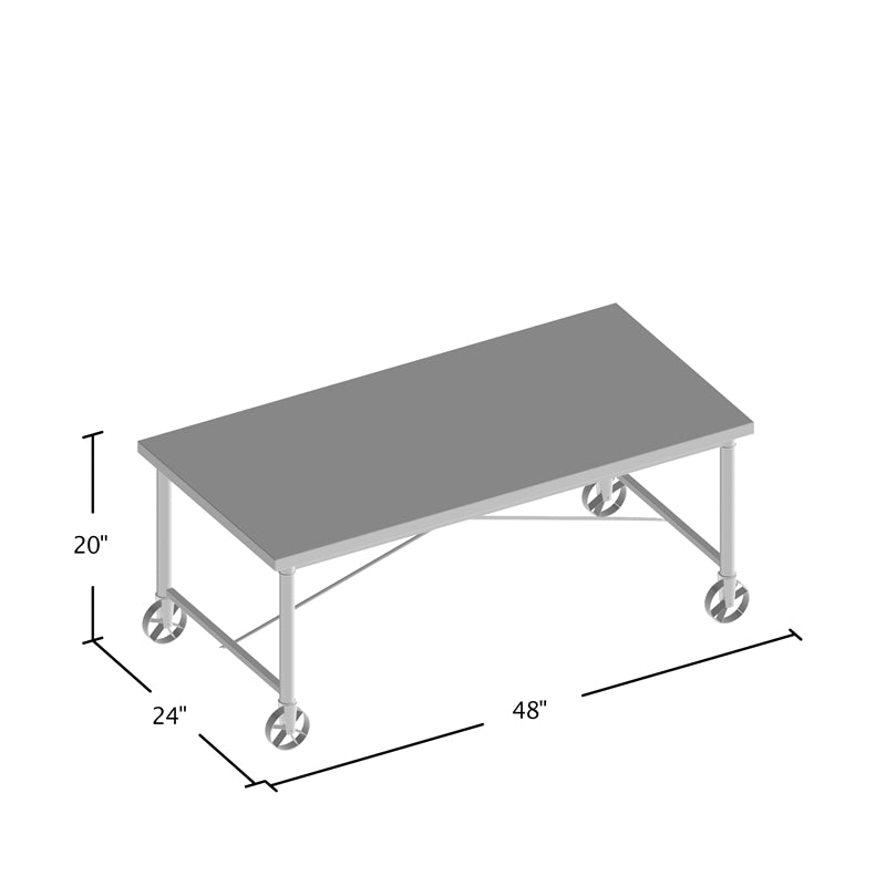 Miranda Industrial 3-Piece Table Set with Casters