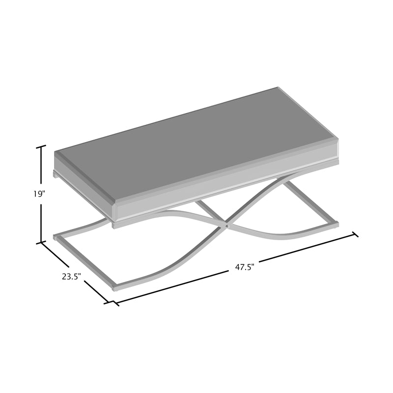 Lorrisa Contemporary Glass Top Coffee Table in Chrome