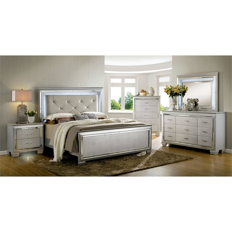 Balitoria Contemporary 5-Drawer Chest in Silver