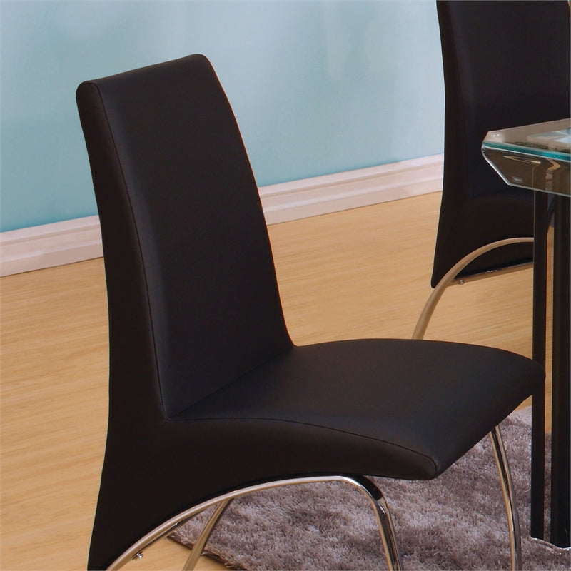 Bectel Contemporary Padded Side Chairs in Black (Set of 2)