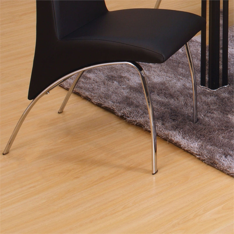 Bectel Contemporary Padded Side Chairs in Black (Set of 2)