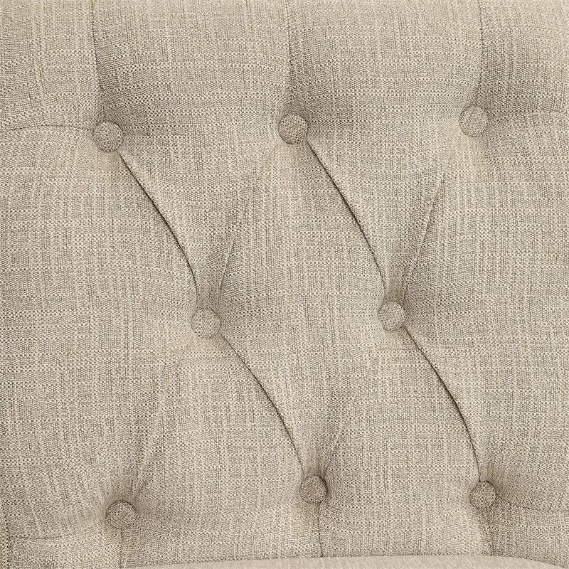 Marynda Transitional Button Tufted Counter Height Chairs in Ivory (Set of 2)