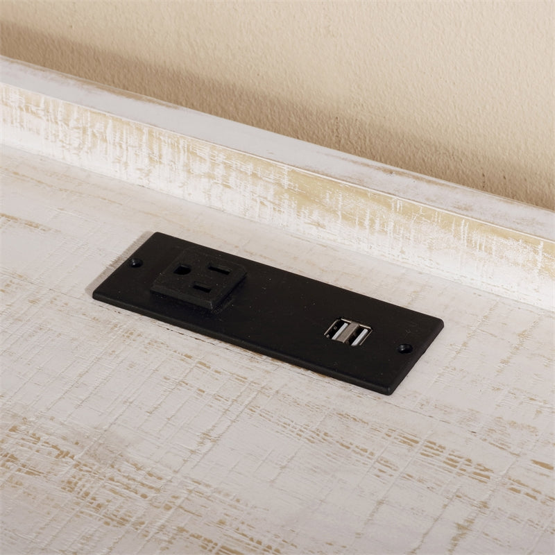 Timor L-Desk with USB Plug in Antique Gray