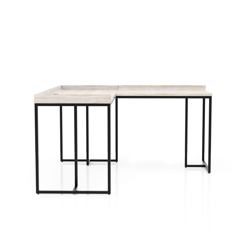 Timor L-Desk with USB Plug in Antique Gray