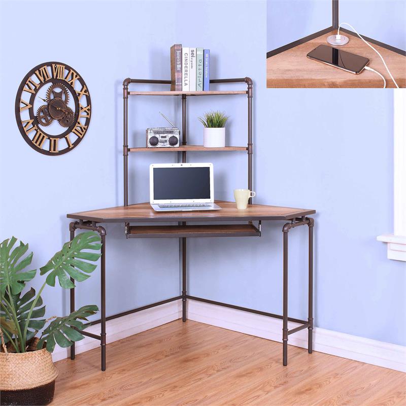 Flak Corner Desk with USB Plug