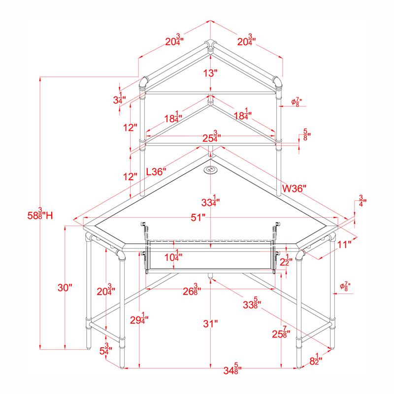 Flak Corner Desk with USB Plug