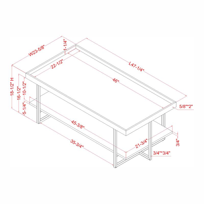 Prakers 1-Shelf Coffee Table
