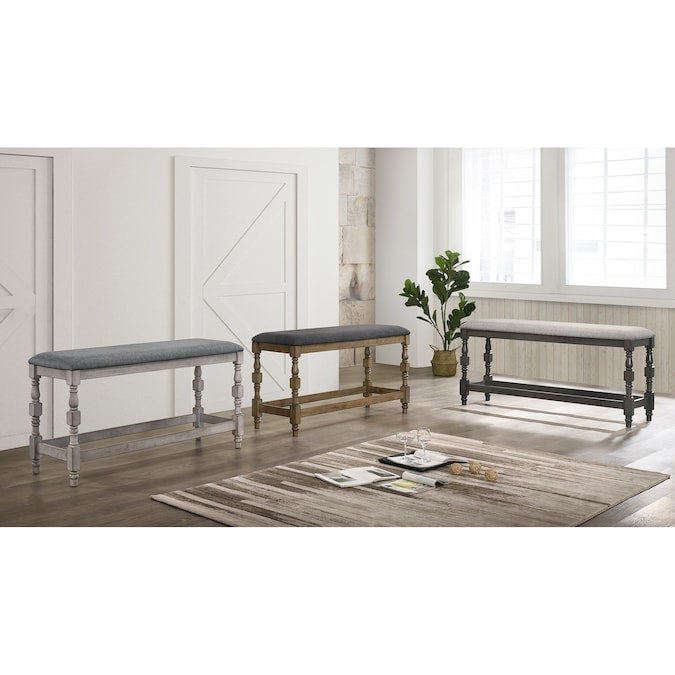 Weighton Padded Counter Height Bench in Dark Gray