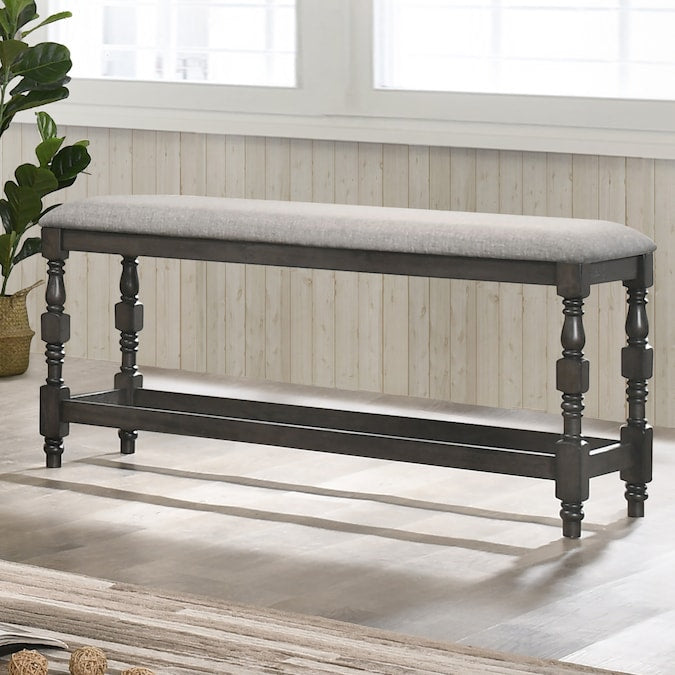 Weighton Padded Counter Height Bench in Dark Gray
