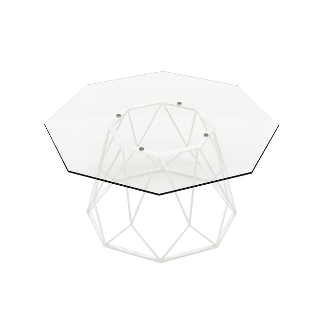 Growder Glass Top Coffee Table in White