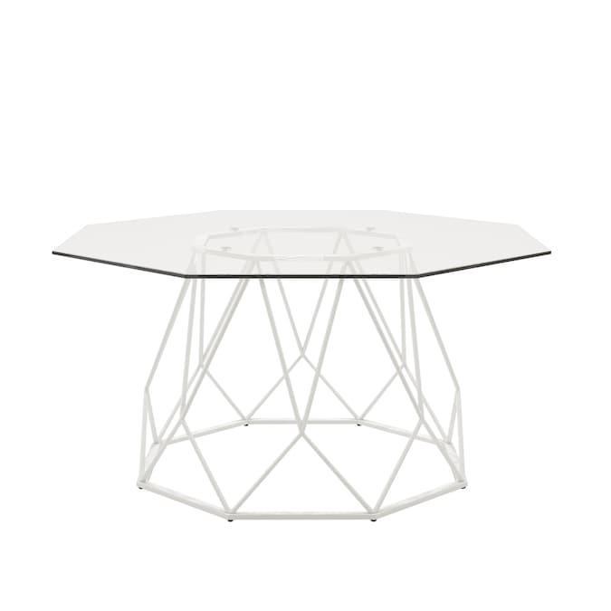 Growder Glass Top Coffee Table in White