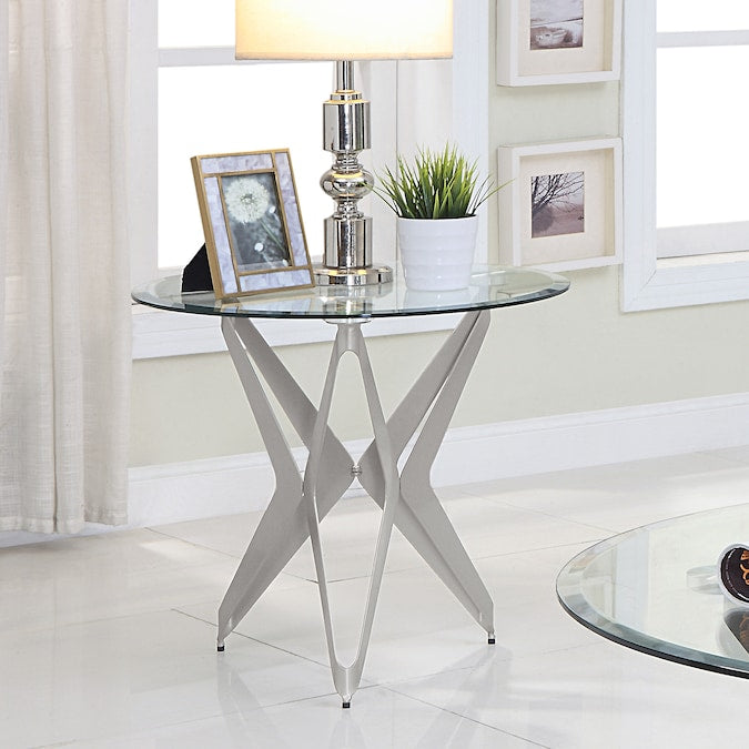 Staneri Glass Top End Table