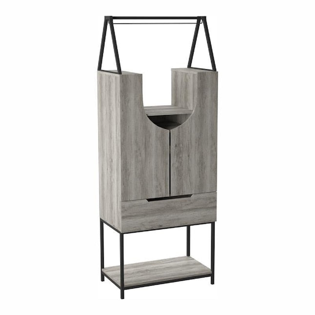 Robble Multi-Storage Wine Cabinet in Vintage Gray Oak