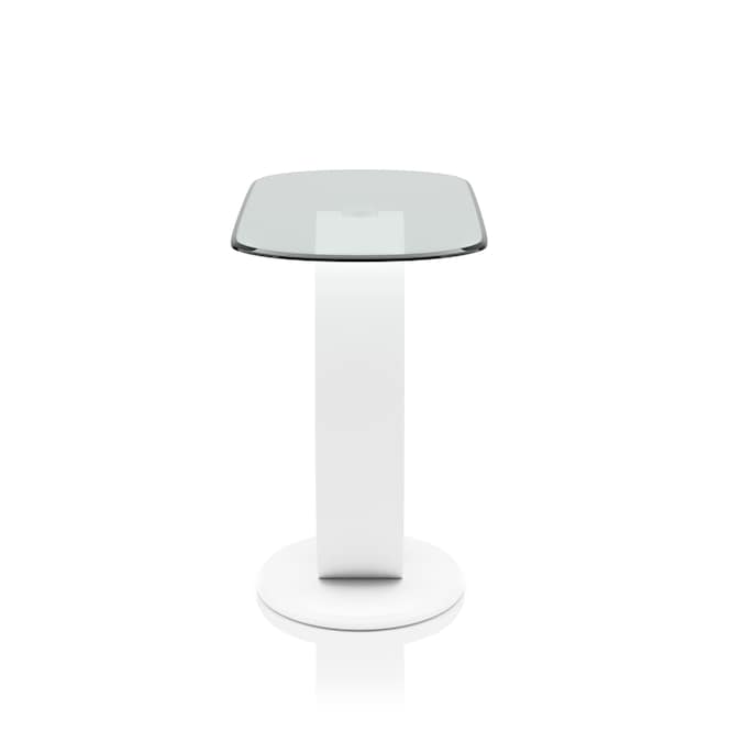 Lyndie Contemporary Glass Top Console Table in White