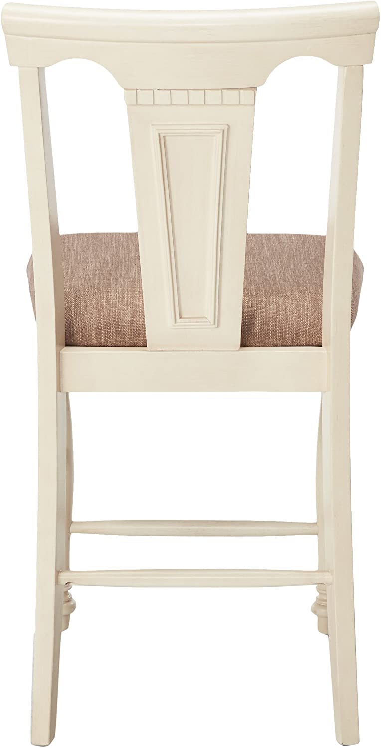 Barbara Cottage Padded Counter Height Chairs in Cherry and White (Set of 2)