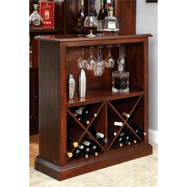 Nema Traditional Multi-Storage Bar Table in Dark Cherry
