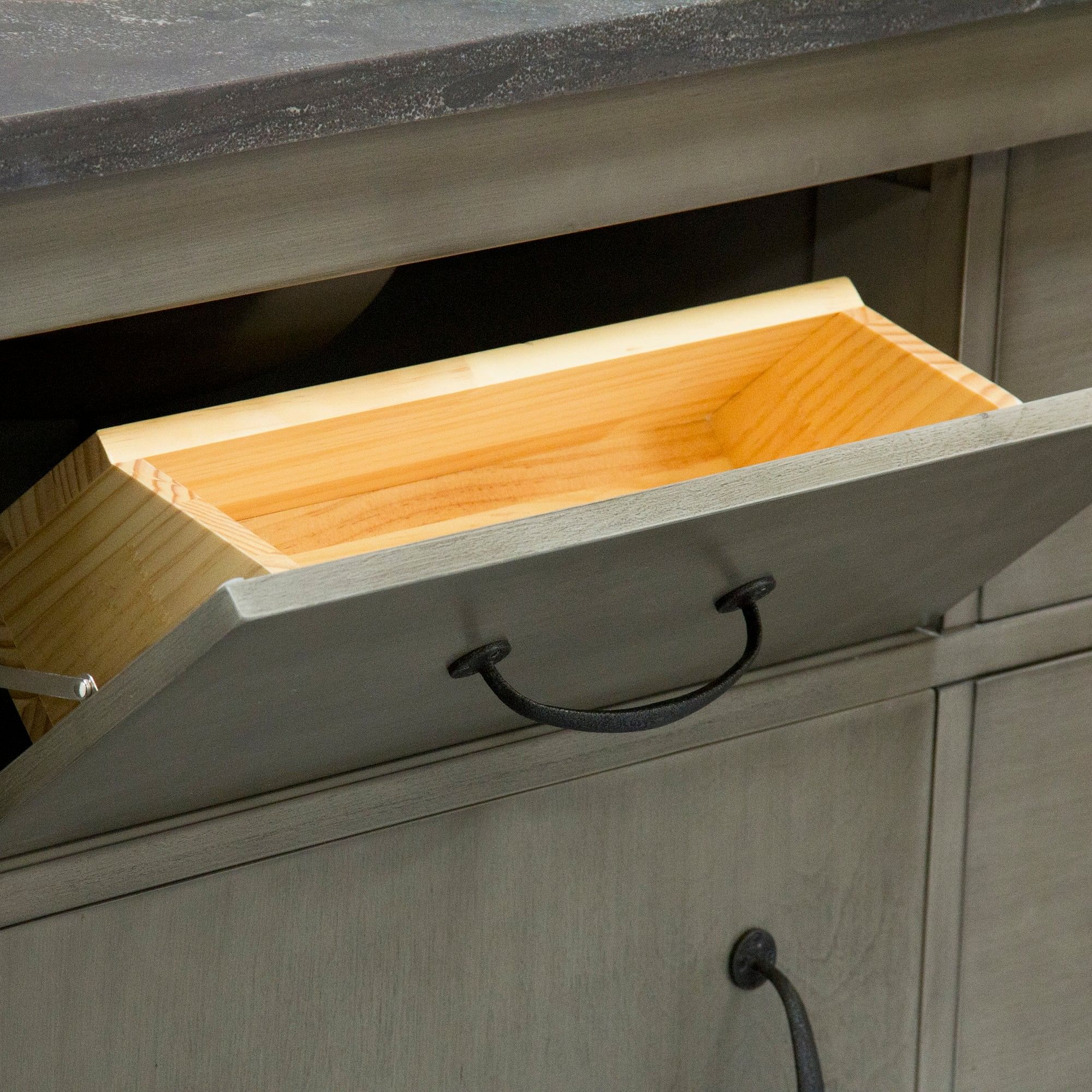 60 Inch Grizzle Grey Double Sink Bathroom Vanity With Mirror And Faucets With Blue Limestone Counter Top