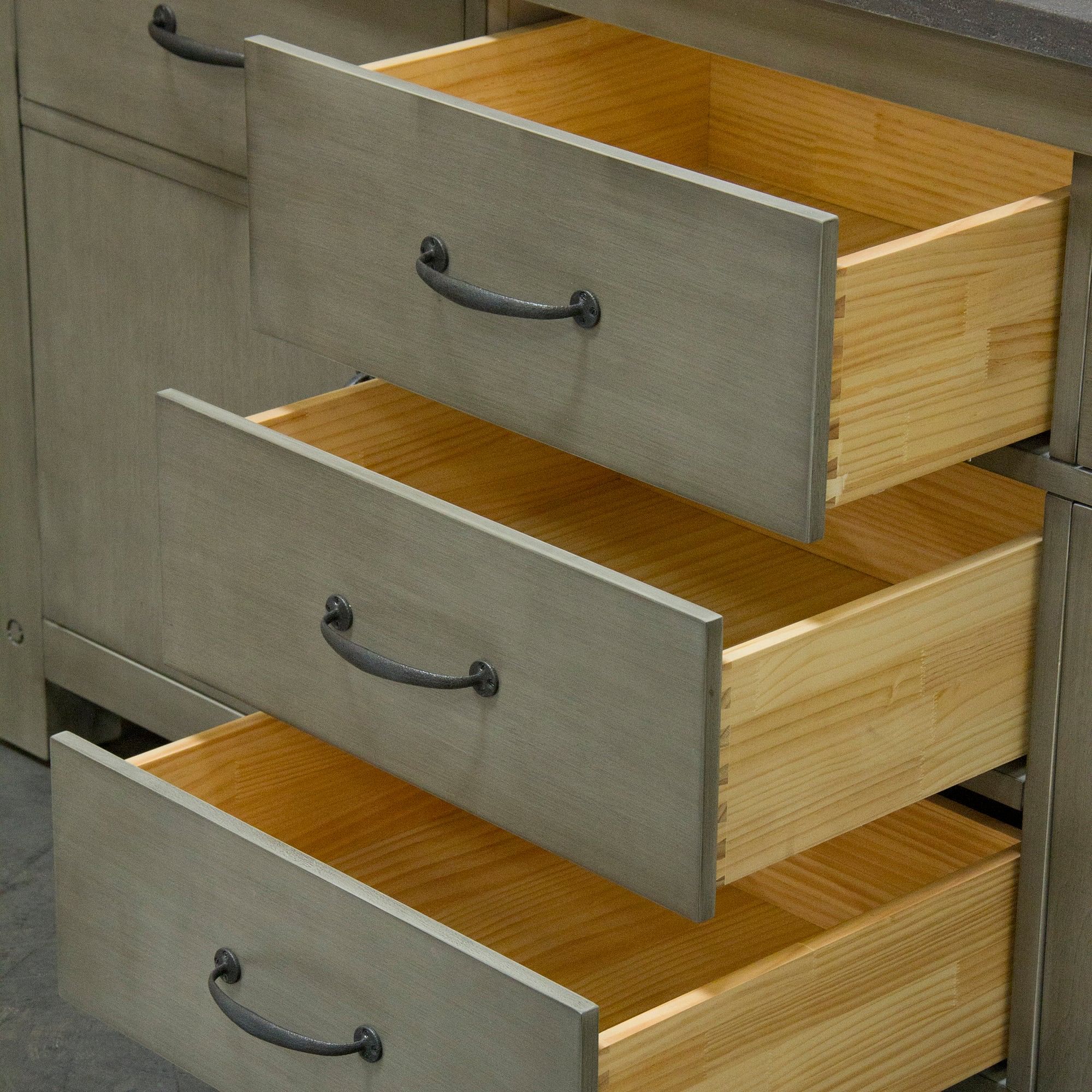 60 Inch Grizzle Grey Double Sink Bathroom Vanity With Mirror And Faucets With Blue Limestone Counter Top