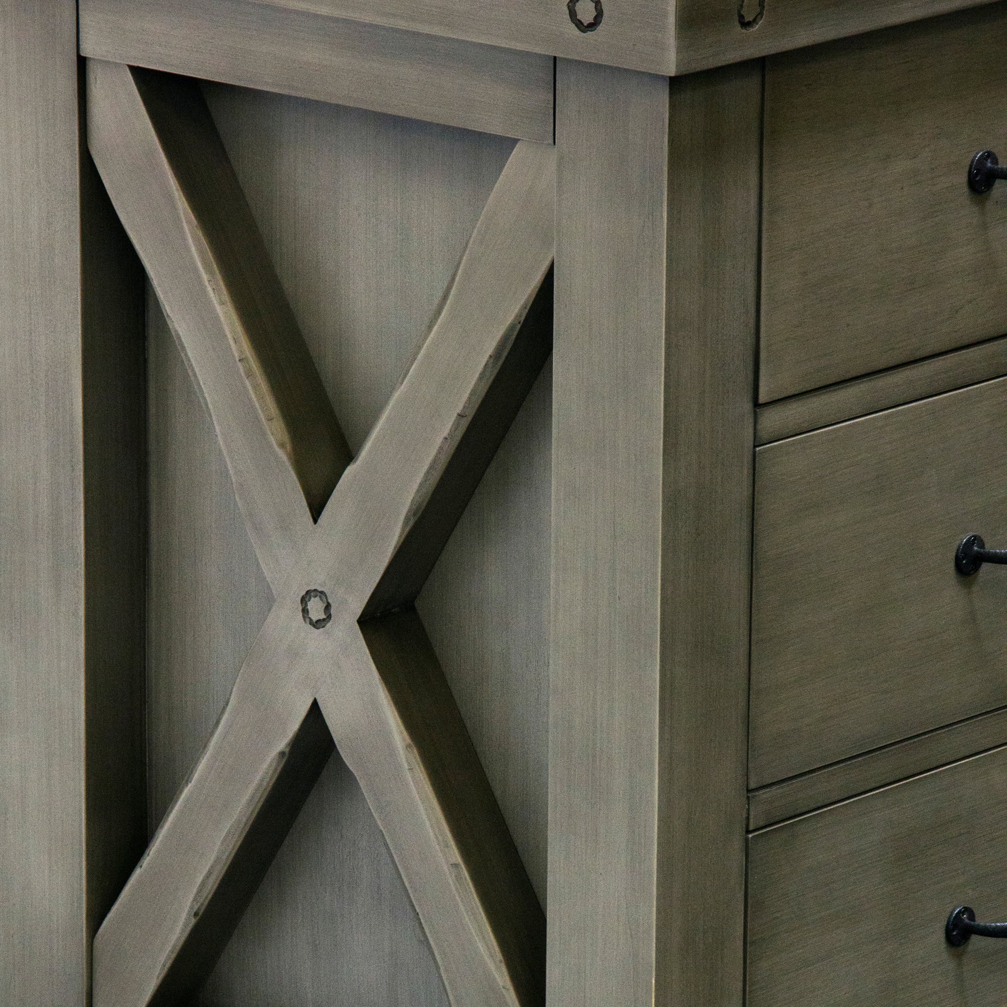 60 Inch Grizzle Grey Double Sink Bathroom Vanity With Mirror And Faucets With Blue Limestone Counter Top