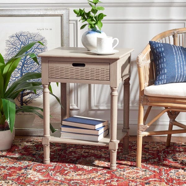 Landers 1 Drawer Accent Table Stylish Form & Function for Your Home | Greige