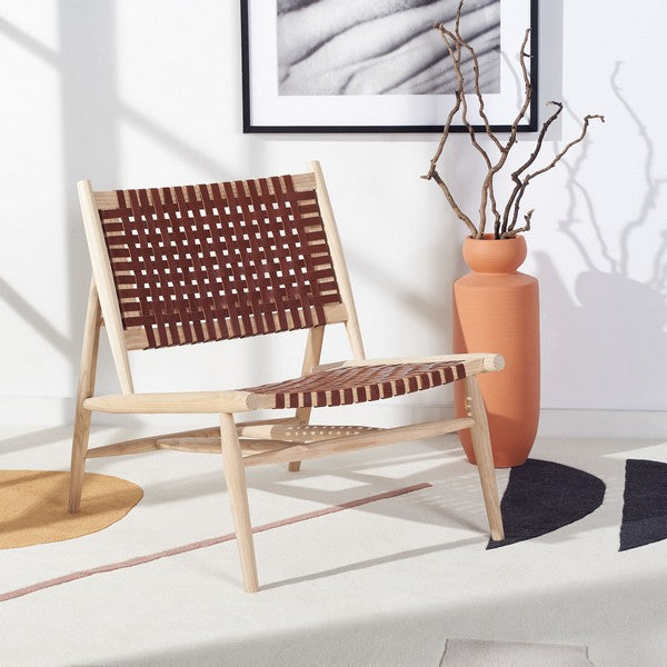 Soleil Luxurious Comfort & Contemporary Leather Woven Accent Chair
