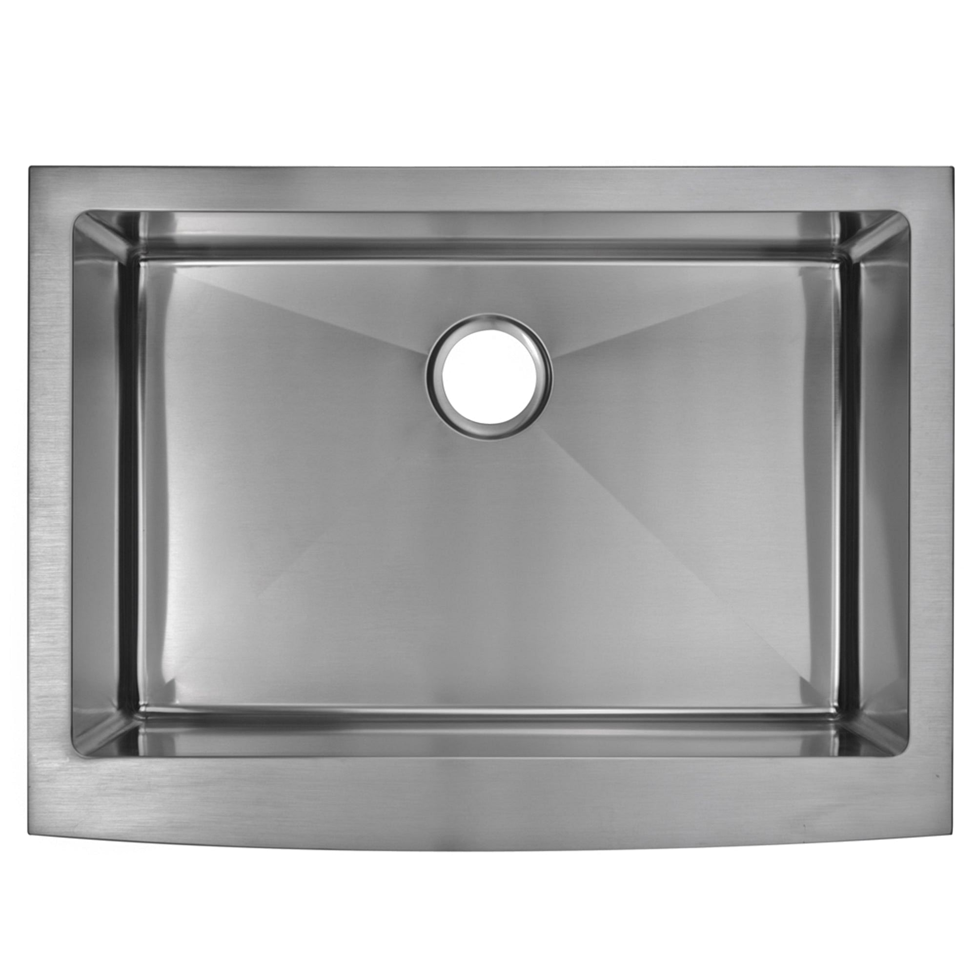 30 Inch X 22 Inch 15mm Corner Radius Single Bowl Stainless Steel Hand Made Apron Front Kitchen Sink With Drain and Strainer
