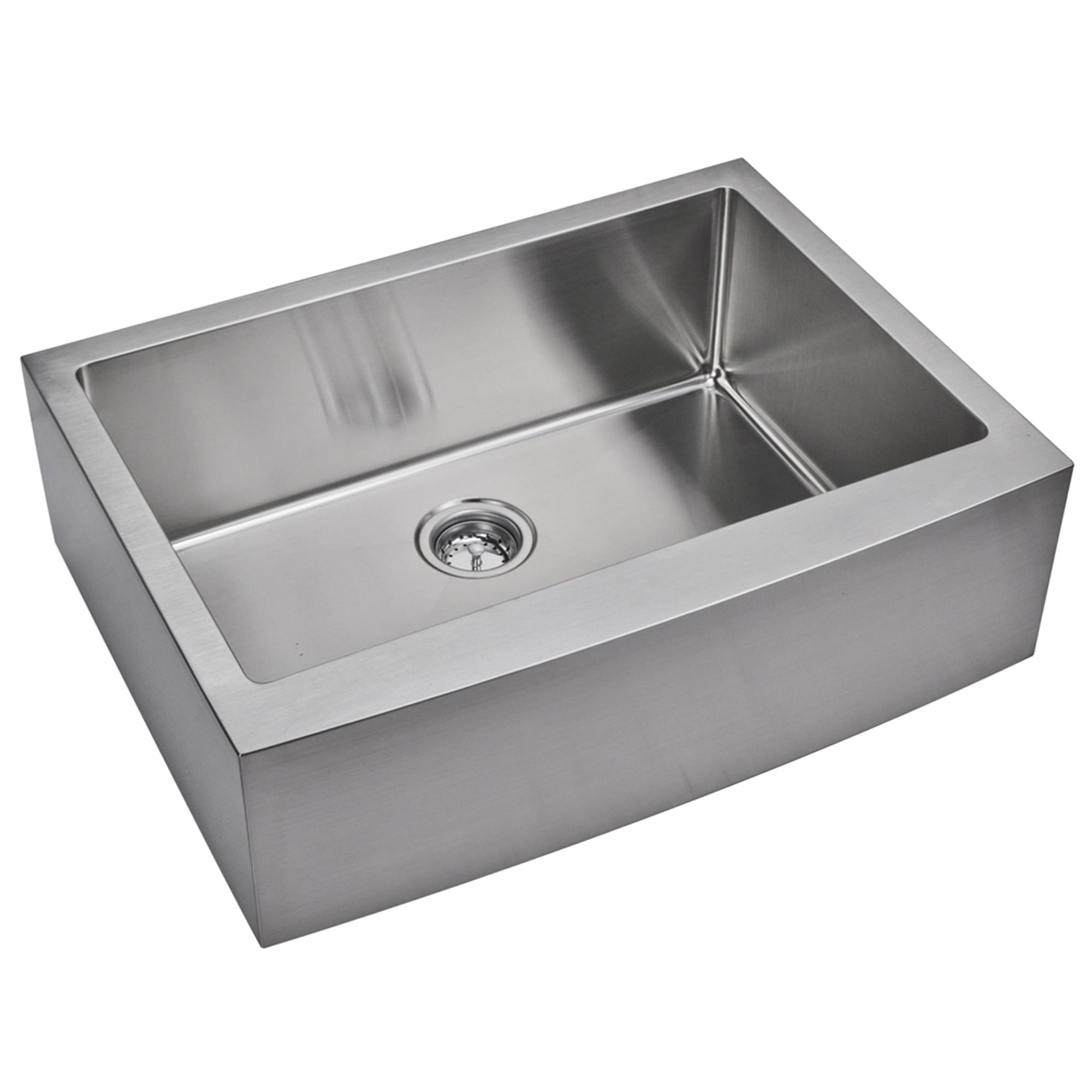 30 Inch X 22 Inch 15mm Corner Radius Single Bowl Stainless Steel Hand Made Apron Front Kitchen Sink