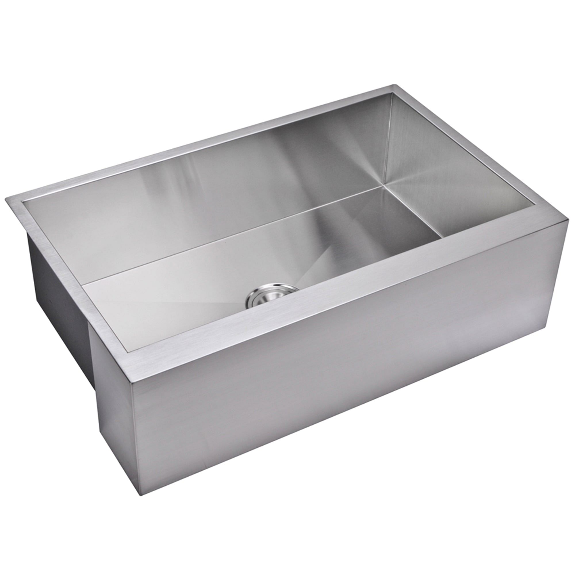 33 Inch X 21 Inch Zero Radius Single Bowl Stainless Steel Hand Made Apron Front Kitchen Sink