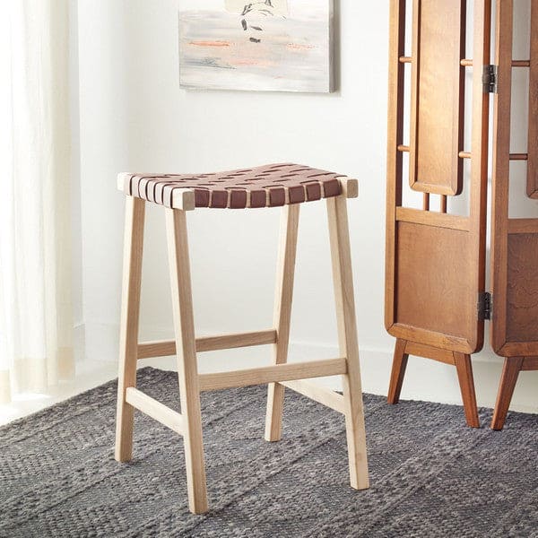 Abreu Rectangle Barstool - Sophisticated & Natural | Safavieh