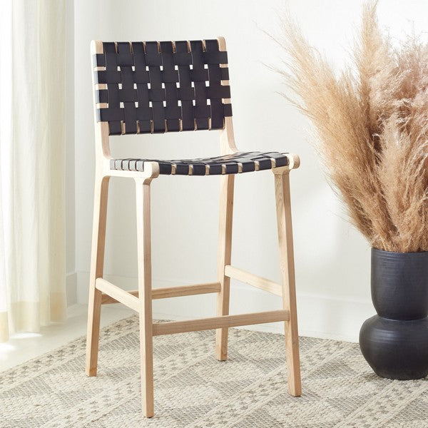 Adah Leather Counter Stool - Coastal Style & Luxury