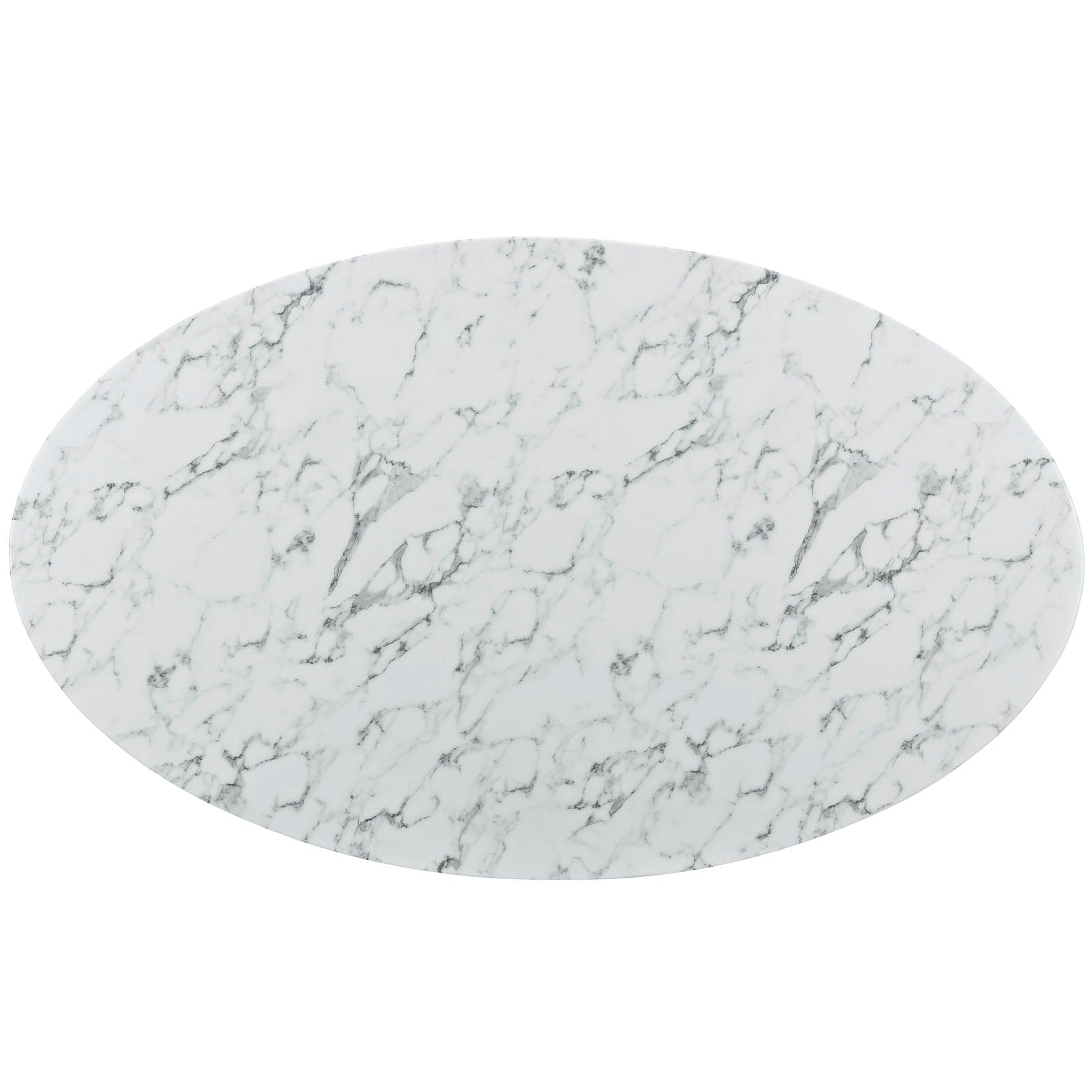 Lippa 78" Oval Artificial Marble Dining Table