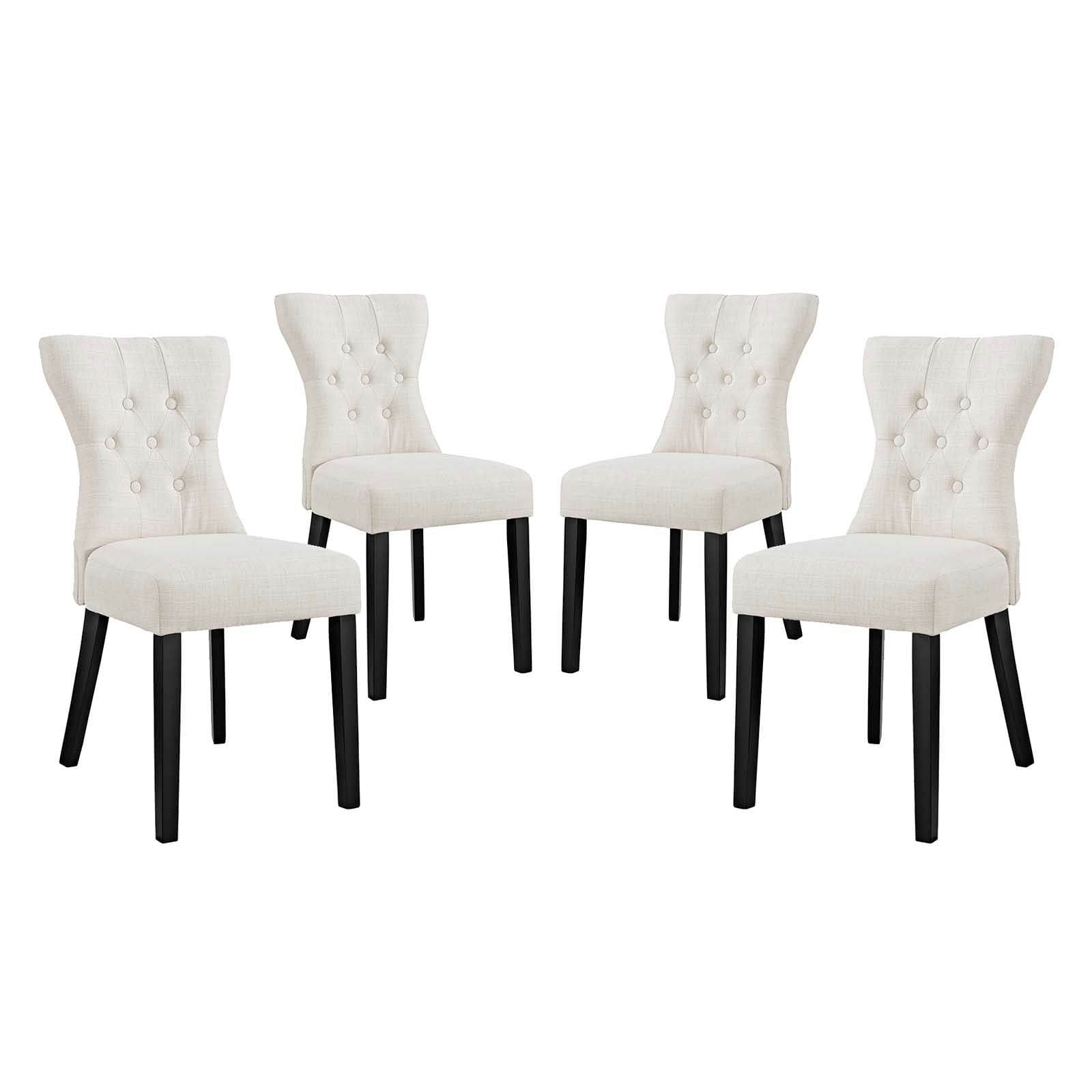 Silhouette Dining Side Chairs Upholstered Fabric Set of 4