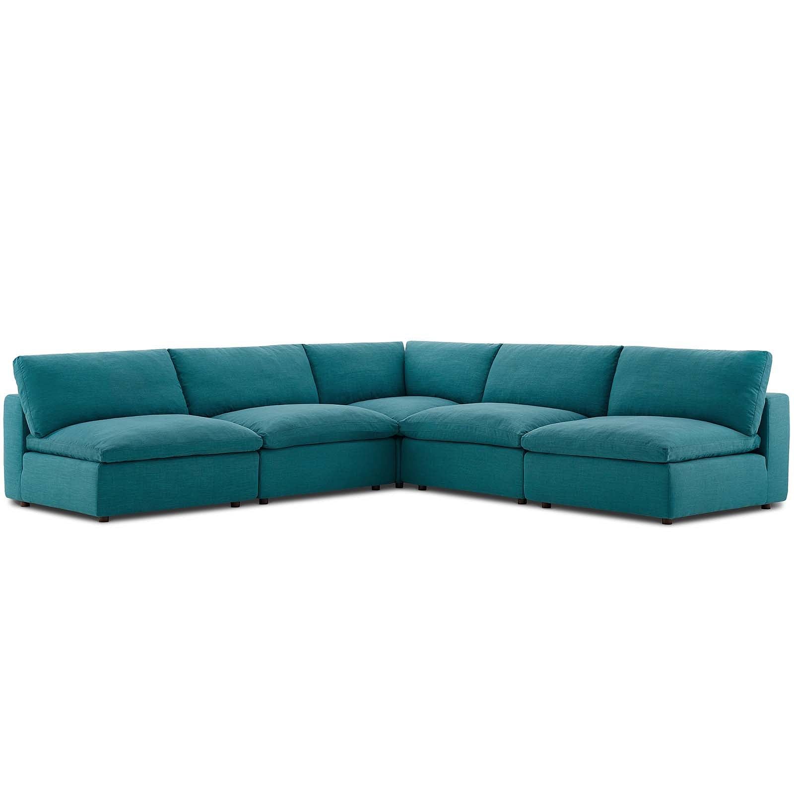 Commix Down Filled Overstuffed 5 Piece Sectional Sofa Set
