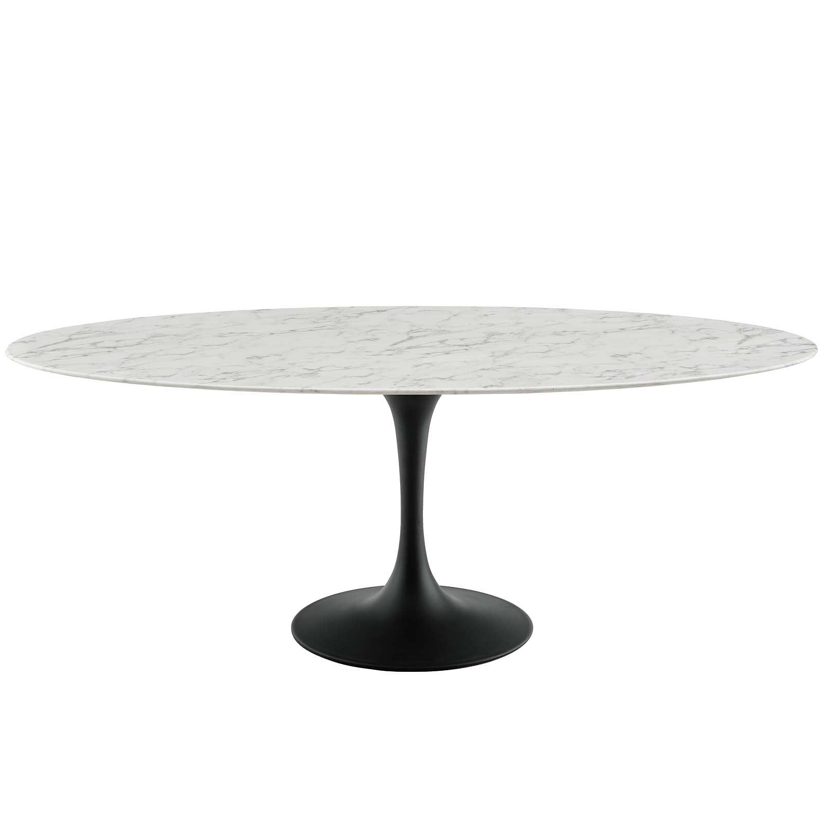 Lippa 78" Oval Artificial Marble Dining Table