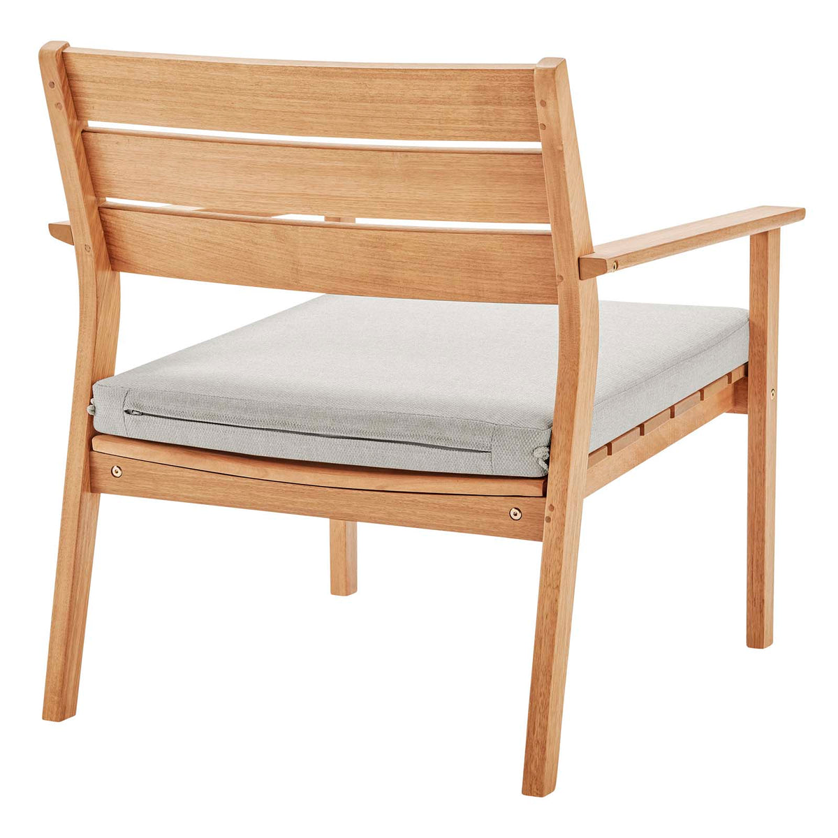 Breton Outdoor Patio Ash Wood Armchair Set of 2