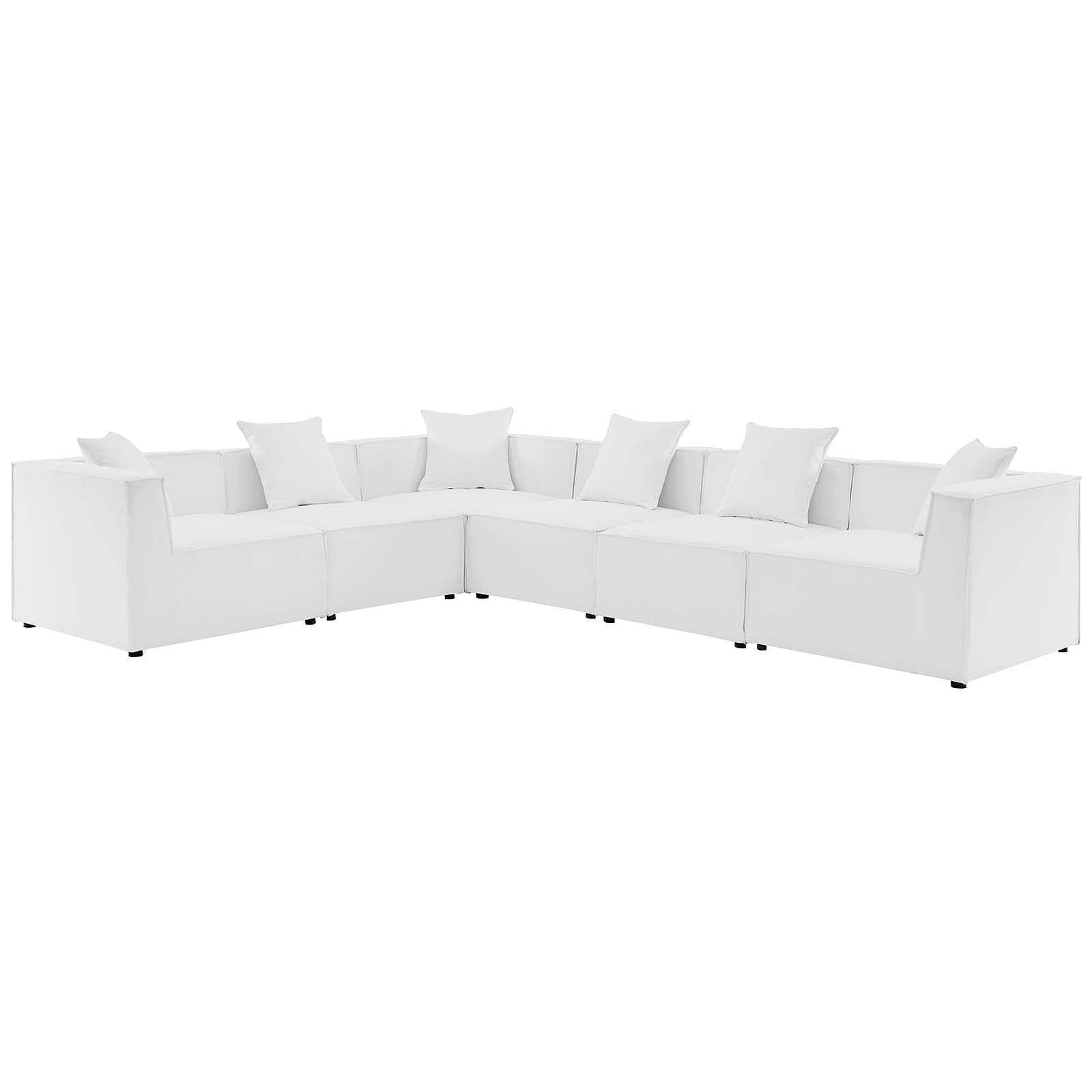 Saybrook Outdoor Patio Upholstered 6-Piece Sectional Sofa