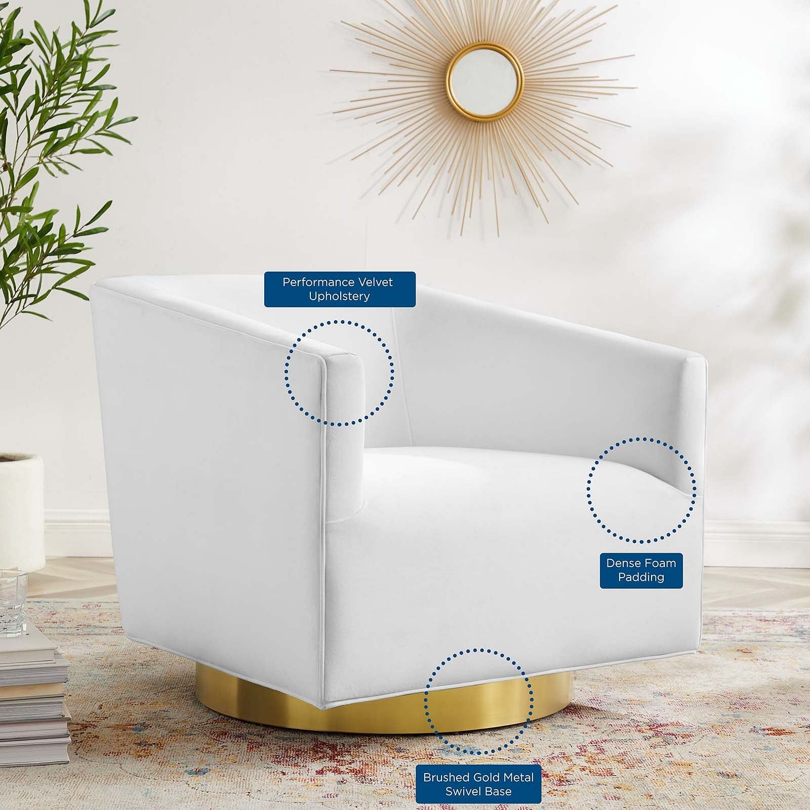 Twist Accent Lounge Performance Velvet Swivel Chair