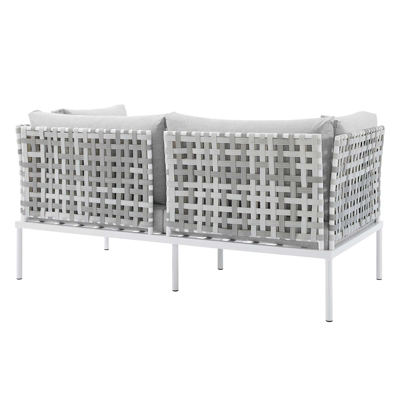Harmony 4-Piece Sunbrella® Basket Weave Outdoor Patio Aluminum Seating Set