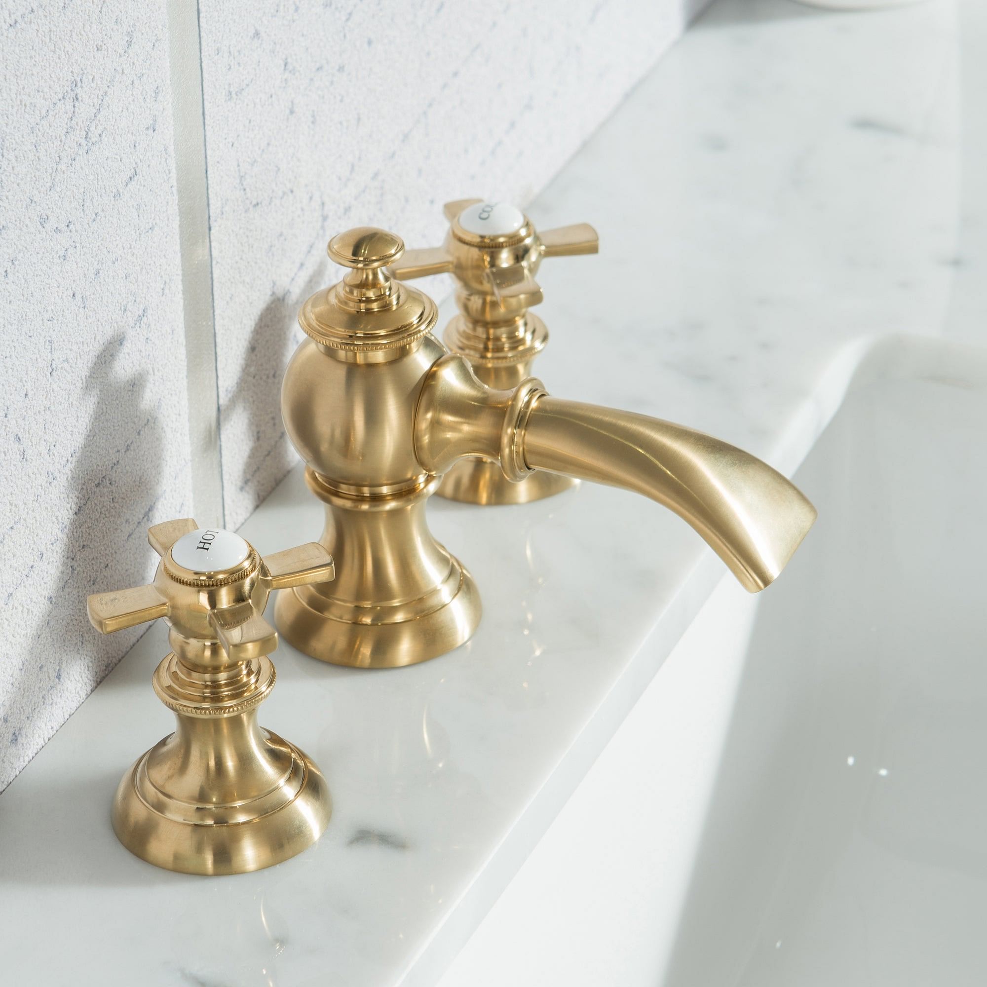 Elizabeth 48-Inch Single Sink Carrara White Marble Vanity In Monarch Blue  With Faucet(s)