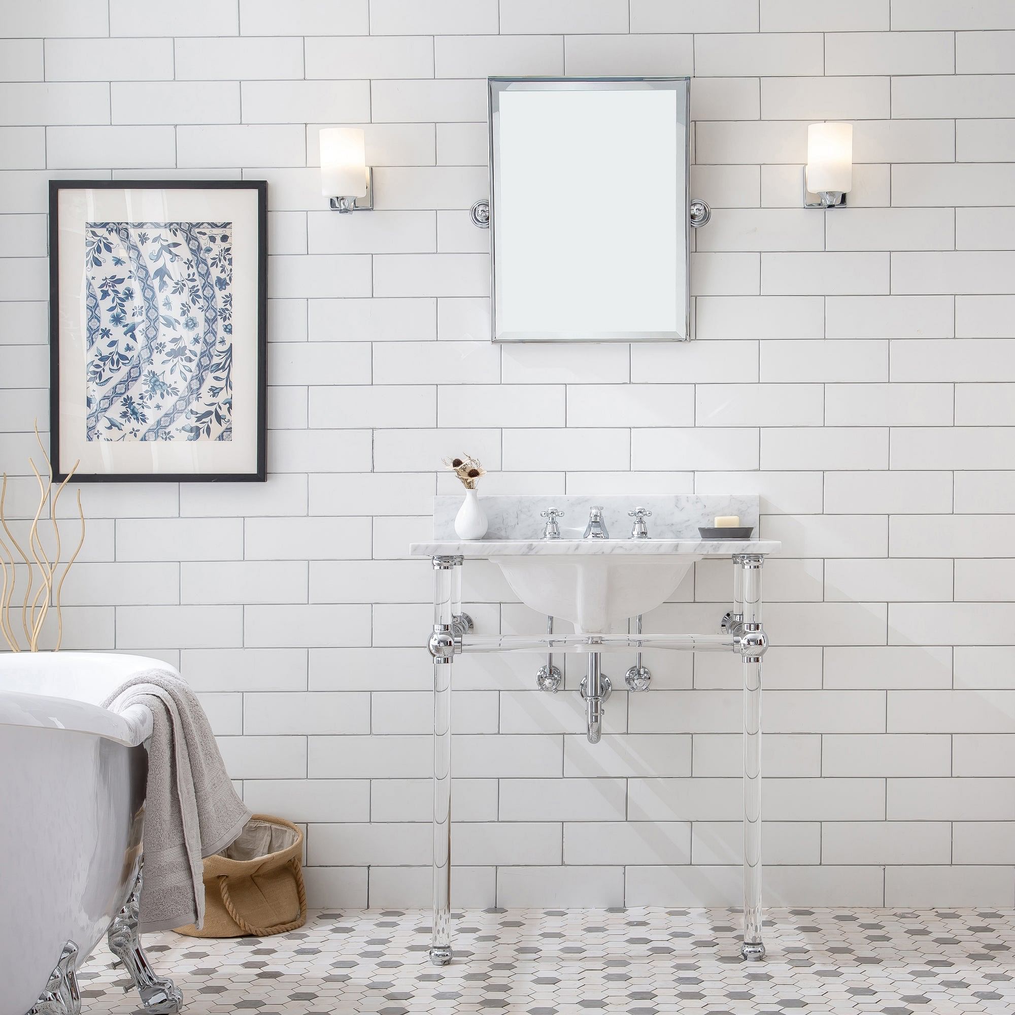 Empire 30 Inch Wide Single Wash Stand and P-Trap included in Chrome Finish