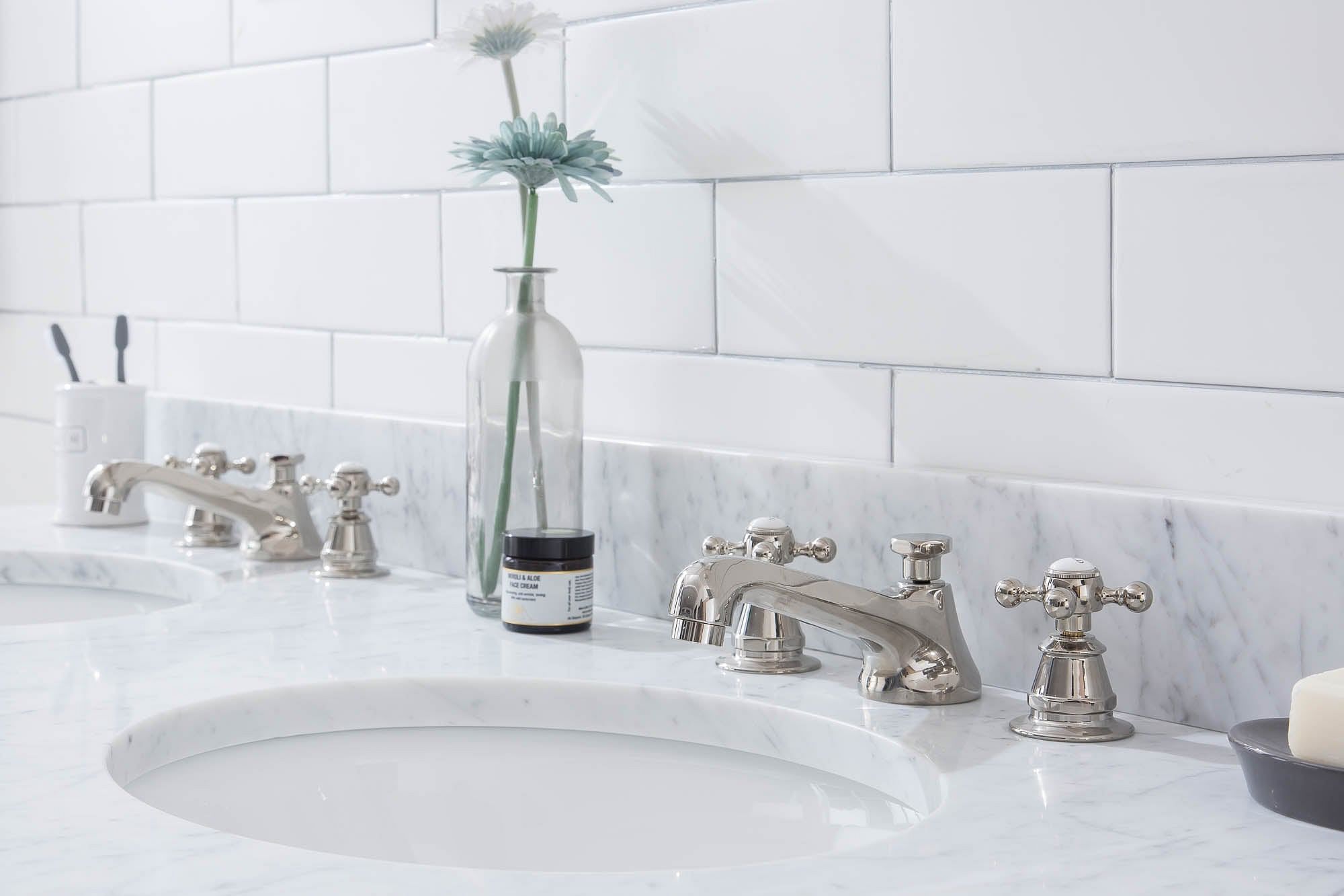 Empire 60 Inch Wide Double Wash Stand Only in Polished Nickel (PVD) Finish