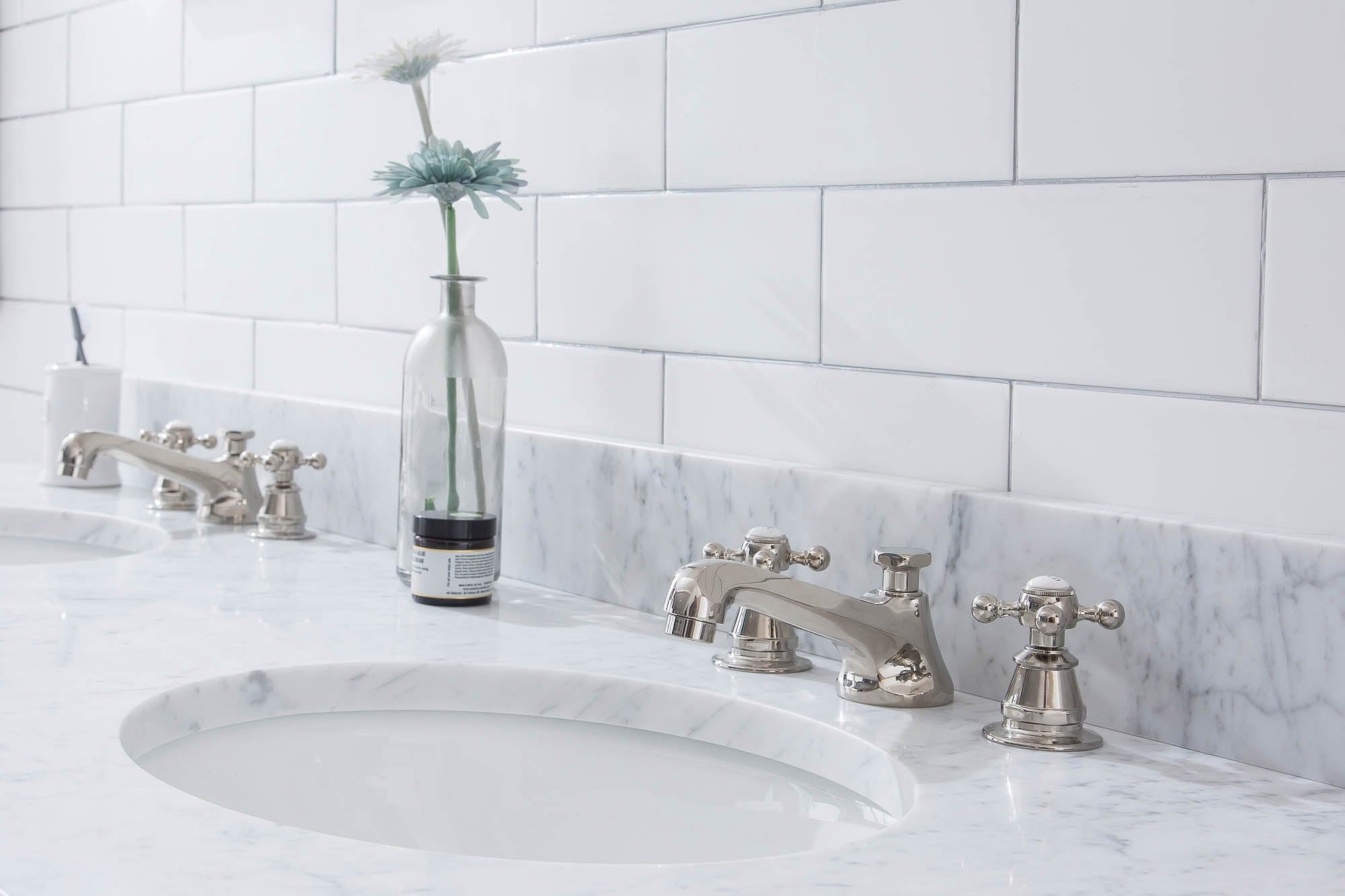 Empire 72 Inch Wide Double Wash Stand and P-Trap included in Polished Nickel (PVD) Finish