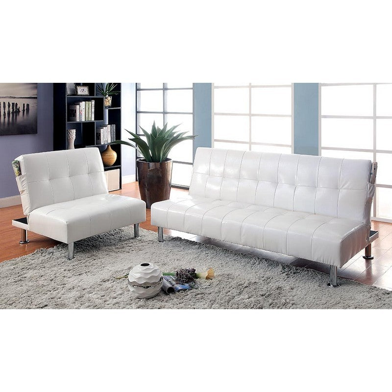 Bull Contemporary Tufted Futon in White