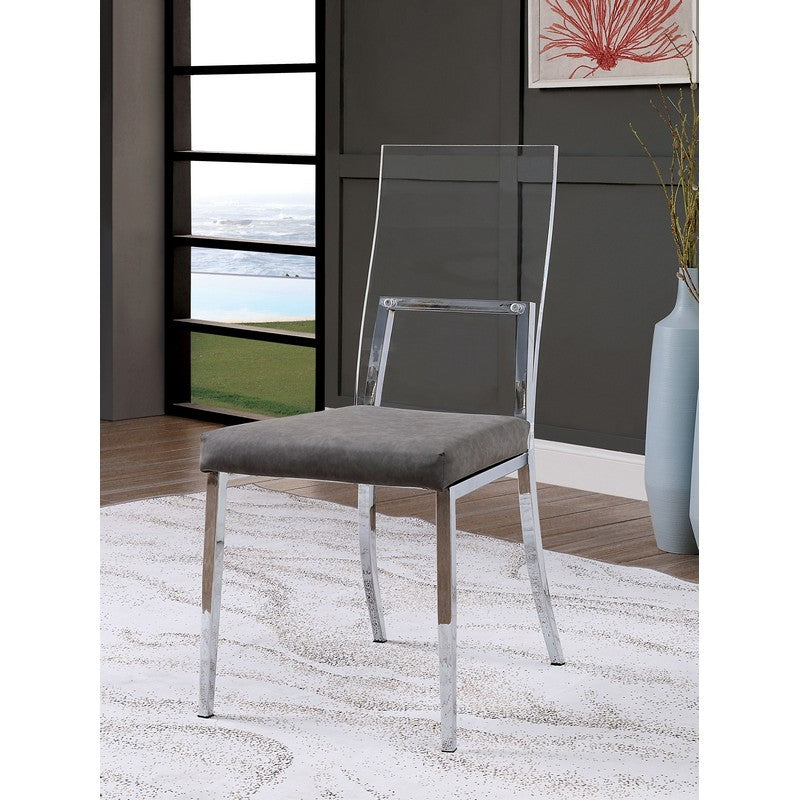 Caydence Contemporary Glass Back Side Chairs (Set of 2)